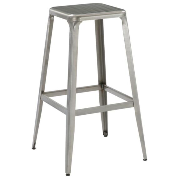 Tabouret de bar en acier Charly 44 x 44 x 76 cm gris - INVENTIV