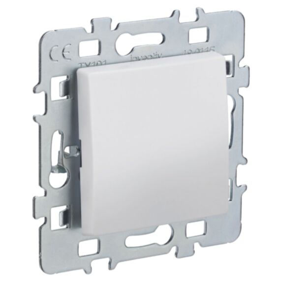 Interrupteur Di-Line Va Et Vient à Encastrer + Plaque Support Métal Blanc - INVENTIV'