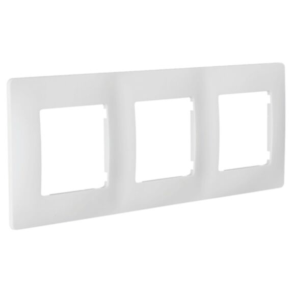 Triple Plaque Finition Di-Line Blanc Brillant - INVENTIV