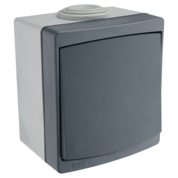 Appareillage Étanche SubLine IP54 en Saillie Bouton Poussoir Gris - INVENTIV