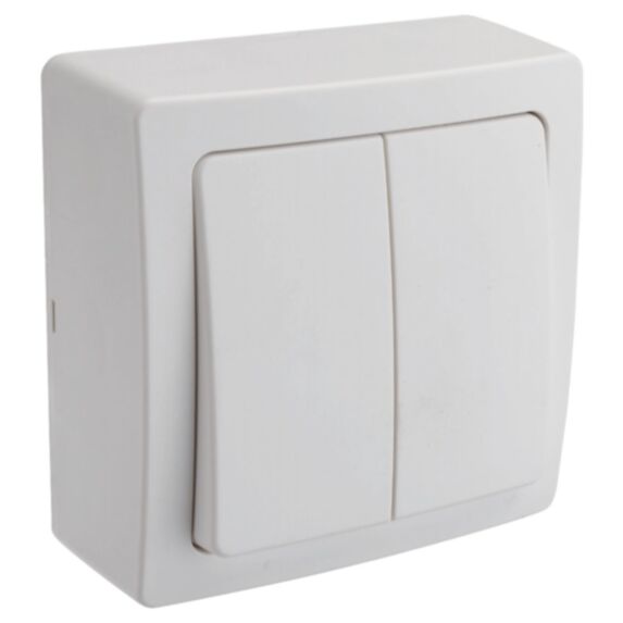 Double Interrupteur Renov'Line Va Et Vient en Saillie Blanc - INVENTIV'