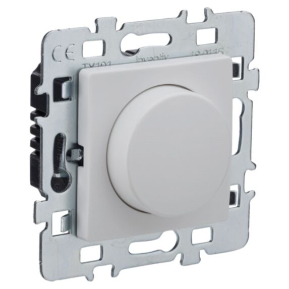 Variateur Rotatif 2 Fils Di-Line + Plaque Support Métal Blanc - INVENTIV'