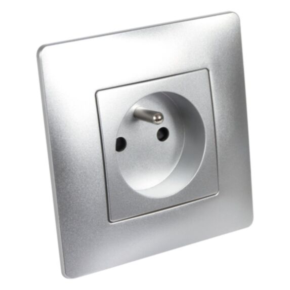 Prise Di-Line à Encastrer 2P+T 16A Argent - INVENTIV'