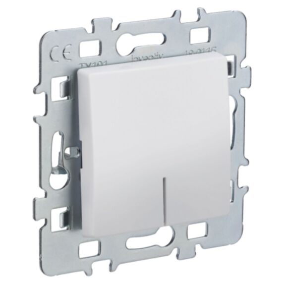 Interrupteur Di-Line Va Et Vient à Encastrer Lumineux + Plaque Support Métal Blanc - INVENTIV'