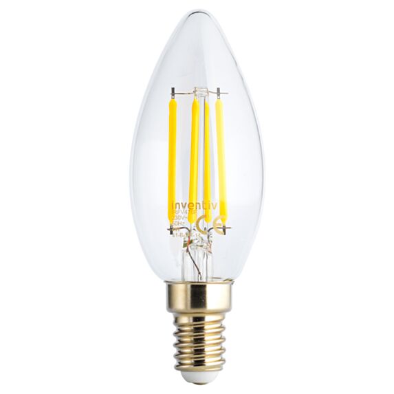 Ampoule Retroled flamme transparent E14 5W blanc chaud - INVENTIV