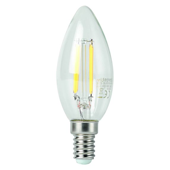 Ampoule Retroled flamme transparent E14 5W blanc neutre - INVENTIV