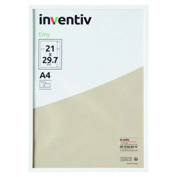 Cadre Photo PVC 21x29,7cm Blanc - INVENTIV