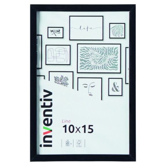 Cadre Photo PVC 10x15cm Noir - INVENTIV