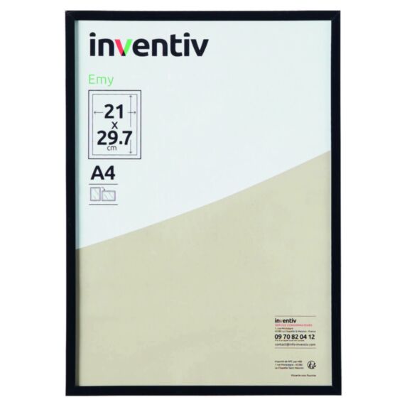 Cadre Photo PVC 21x29,7cm Noir - INVENTIV