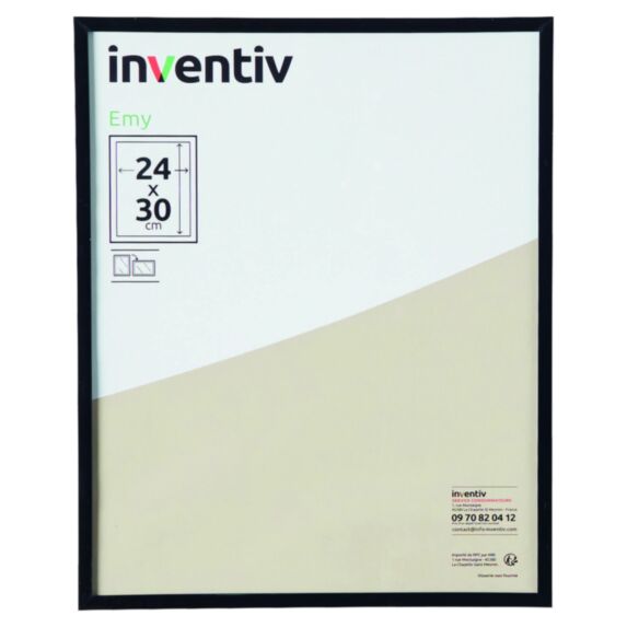 Cadre Photo PVC 24x30cm Noir - INVENTIV