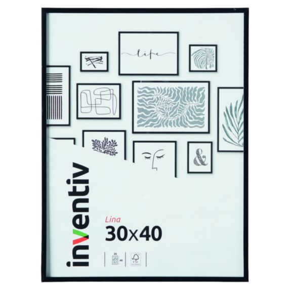 Cadre Photo PVC 30x40cm Noir - INVENTIV