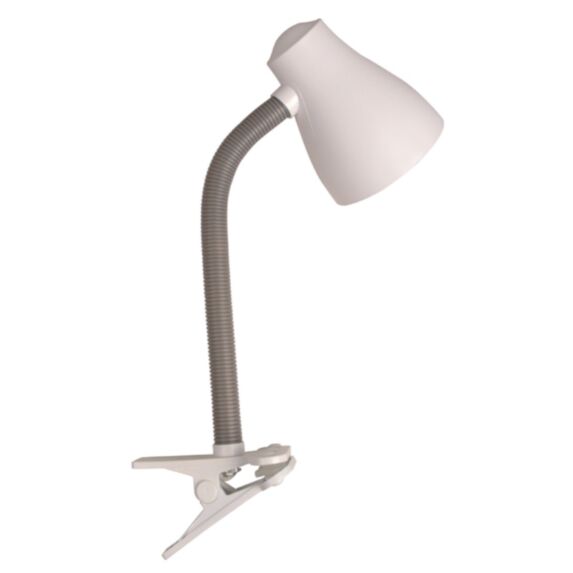 Lampe de bureau Pince Soha E27 25W Blanc - INVENTIV