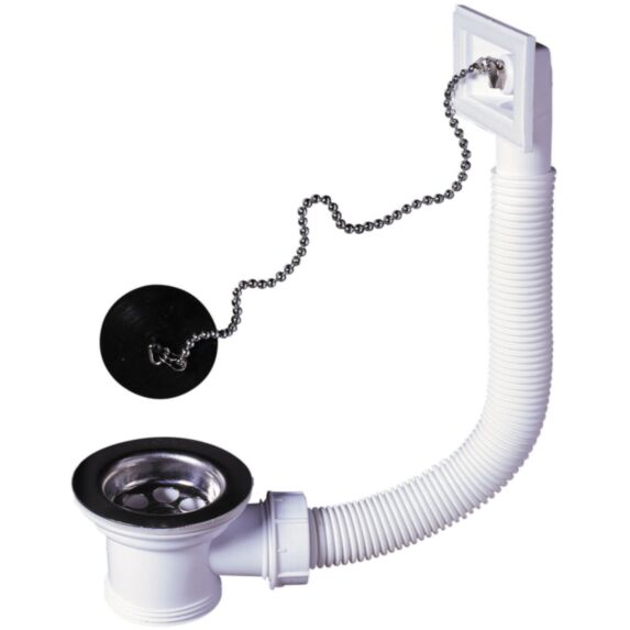 Bonde à bouchon pour évier Ø 50 mm avec trop-plein - INVENTIV