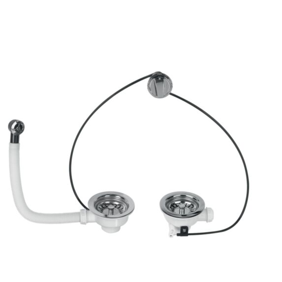 Bonde à panier Ø 90 mm pour évier 2 bacs - INVENTIV