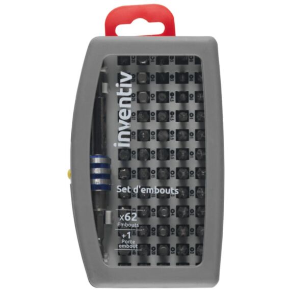 Coffret 62 embouts de vissage avec PE PH/PZ/TX - INVENTIV