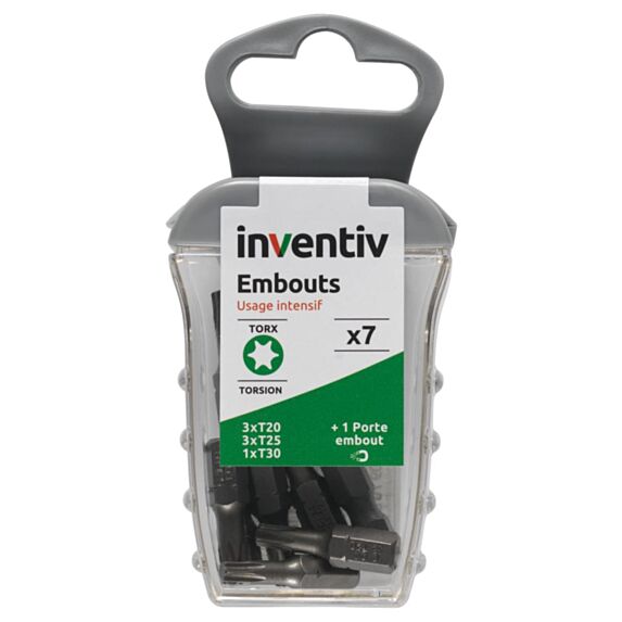 Coffret 7 embouts de vissage torsion TORX - INVENTIV
