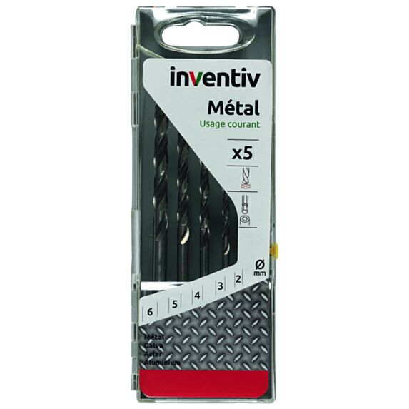 Coffret 5 forets hexagonaux Ø2-3-4-5-6 mm - INVENTIV