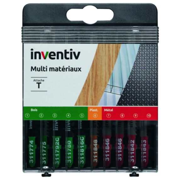 Coffret 10 lames T mixte - INVENTIV