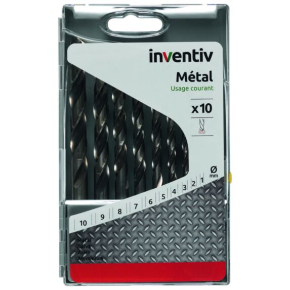 Coffret 10 forests métaux Ø1-2-3-4-5-6-7-8-9-10 mm - INVENTIV