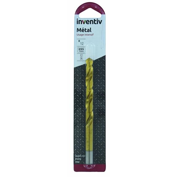 Foret métal HSS titane Ø12 mm - INVENTIV