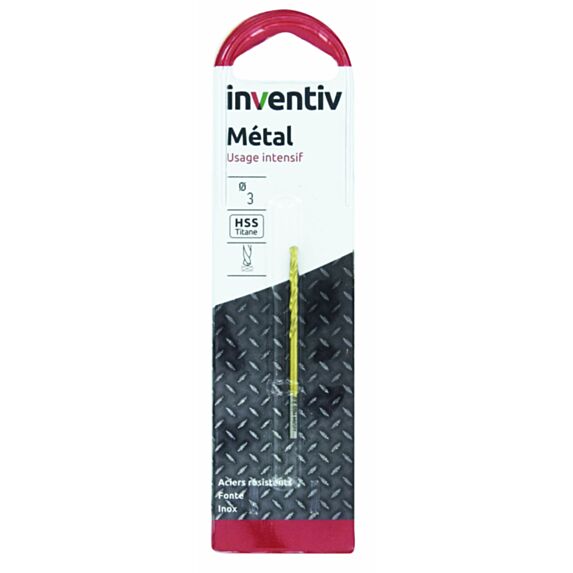 Foret métal HSS titane Ø3,5 mm - INVENTIV