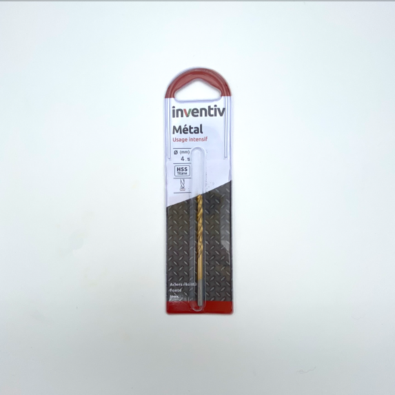 Foret métal HSS titane Ø4,5 mm - INVENTIV
