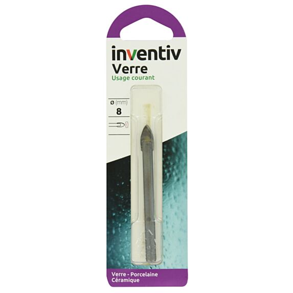 Foret pour verre Ø8 L170 x 50 mm - INVENTIV