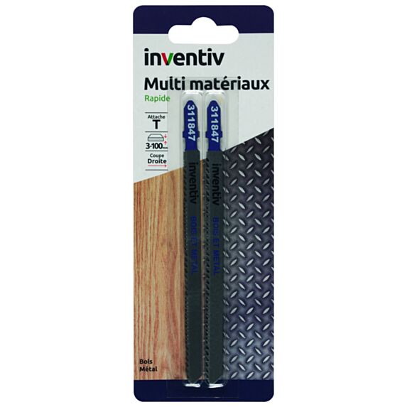 2 lames T mixte BS/MTL CP 3/100 mm -INVENTIV
