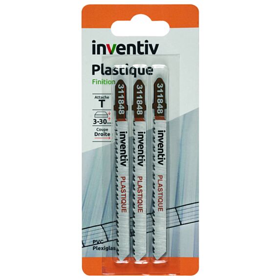 3 lames T plastique CP 3/30 mm - INVENTIV