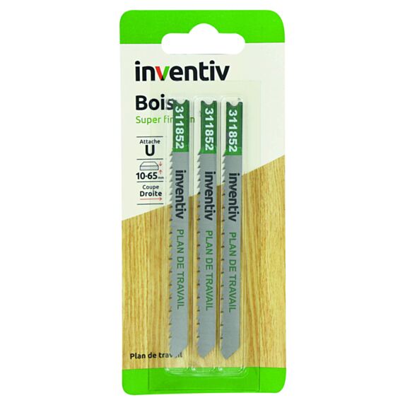 3 lames de scie sauteuse U plan de travail CP10-45 mm - INVENTIV