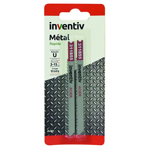 2 lames U métal acier CP 3/15 mm - INVENTIV