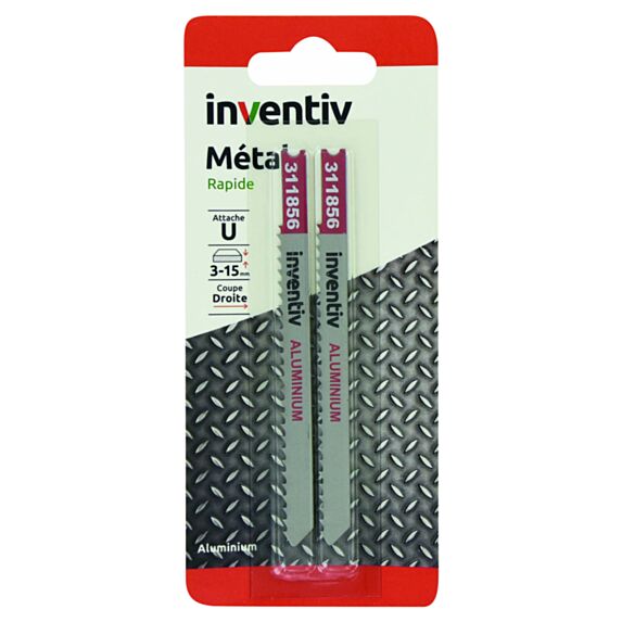 2 lames U métal alu CP 3/15 mm - INVENTIV