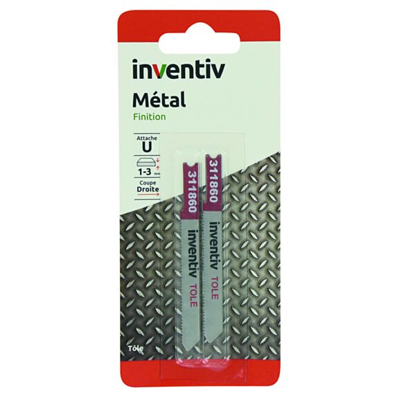 2 lames U métal tole CP 1/3 mm - INVENTIV