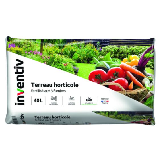Terreau horticole 3 fumiers NF UAB 40L - INVENTIV