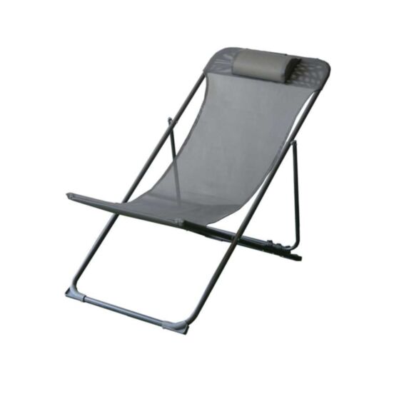 Chaise relax taupe acier/tixline - INVENTIV