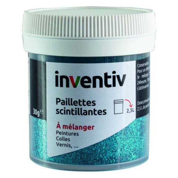 Paillettes scintillantes bleu canard 30g - INVENTIV