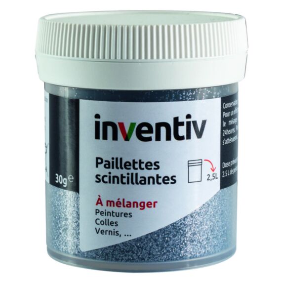 Paillettes scintillantes gris fer 30g - INVENTIV