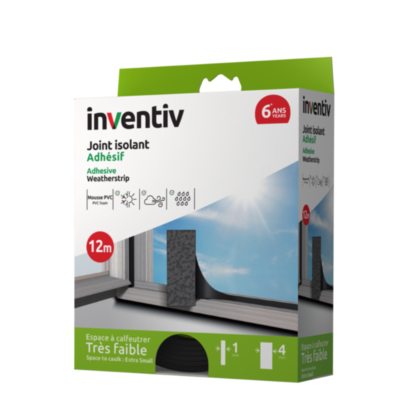 Joint Espace très faible (1-4 mm) 12m Noir - INVENTIV