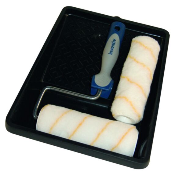 Kit peinture murs/plafonds bac+rouleau 18cm+recharge - INVENTIV