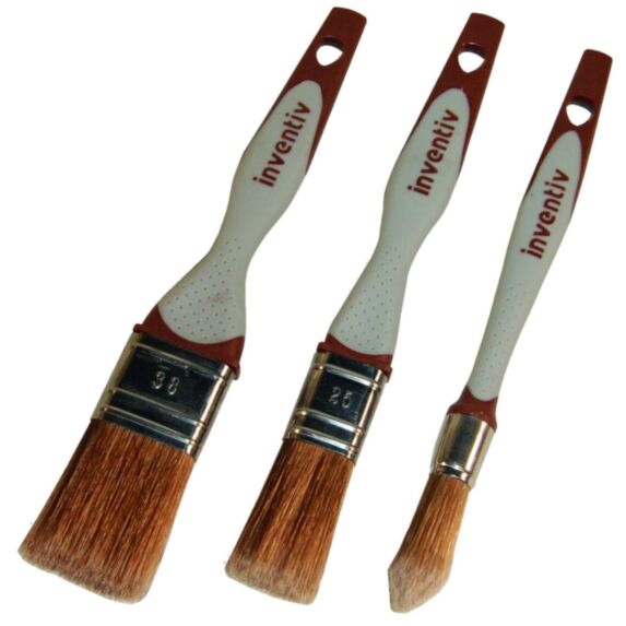 3 Pinceaux Traitement de Bois 25, 38 et 15mm - INVENTIV