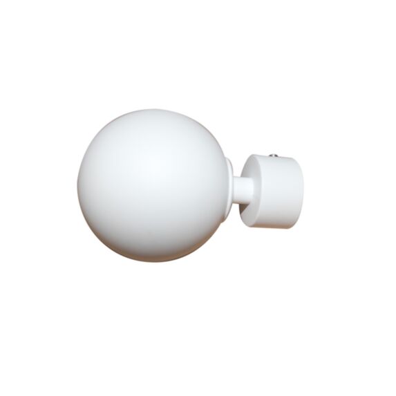 2 Embouts Barre Rideaux Boule Ø20mm Blanc Mat - INVENTIV