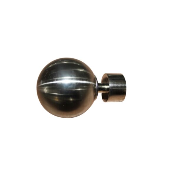 2 Embouts Barre Rideaux Boule Ø20mm Chromé Brossé - INVENTIV