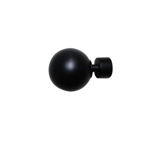 2 Embouts Barre Rideaux Boule Ø20mm Noir Mat - INVENTIV