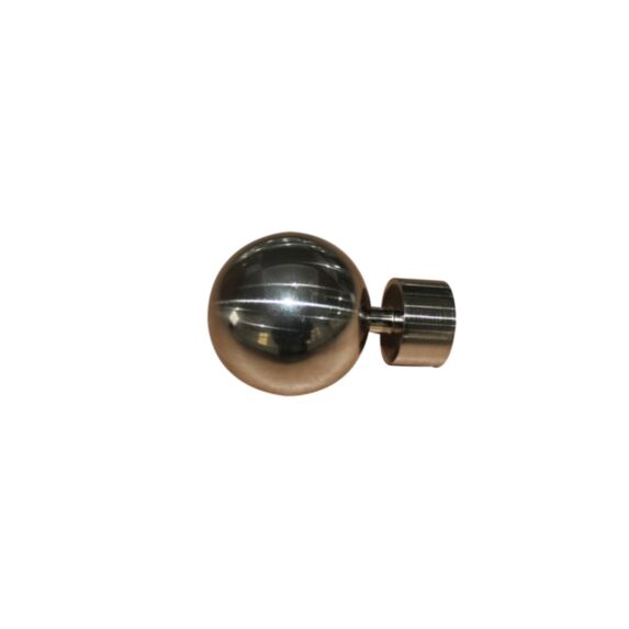 2 Embouts Barre Rideaux Boule Ø28mm Chromé Brossé - INVENTIV