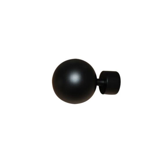 2 Embouts Barre Rideaux Boule Ø28mm Noir Mat - INVENTIV