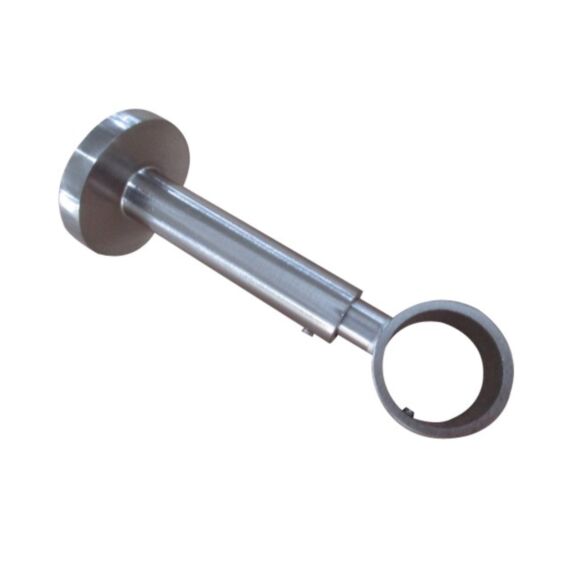 Support Mur Barre Rideaux Œil Fermé Ø28mm Chromé Brossé - INVENTIV