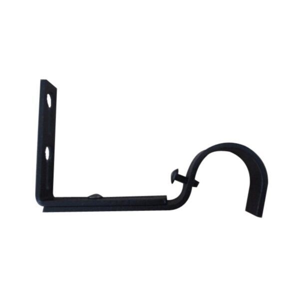 2 Supports Mur Barre Rideaux Œil Ouvert Ø28mm Noir Mat - INVENTIV