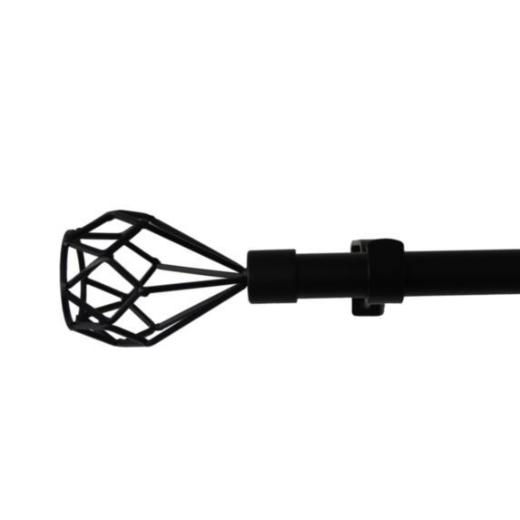 Barre Rideaux Extensible Tya Ø16-19mm 160-300cm Noir - INVENTIV