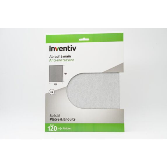 5 feuilles anti-encrassantes 230x280mm grains 120 - INVENTIV