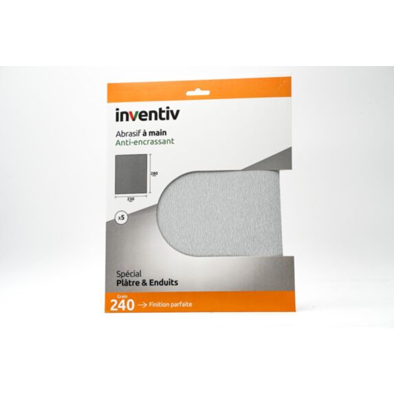 5 feuilles anti-encrassantes 230x280mm grains 250 - INVENTIV